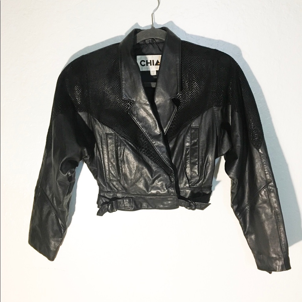 MOTO 80’s Vintage REAL LEATHER CHIA jacket (XS)